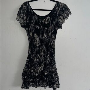 Tricotto Artistic Black and Gray Mini Dress
